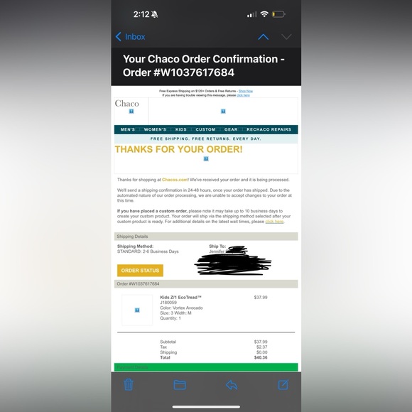 Chaco Big Kids Z/1 EcoTread size: 3 - Picture 7 of 7